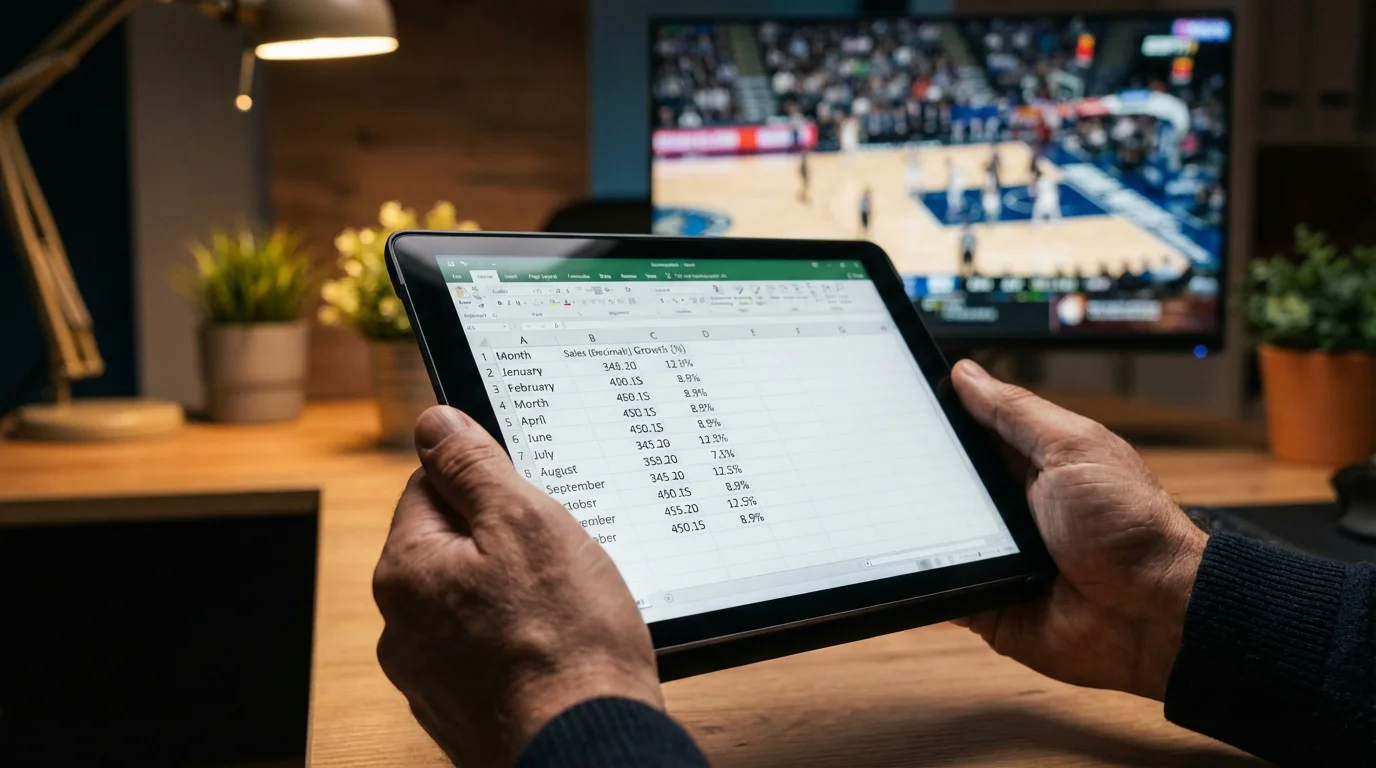 Analista revisando cuotas de la NBA en formato decimal y americano en una pantalla